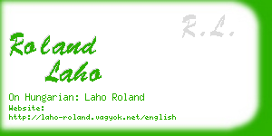 roland laho business card